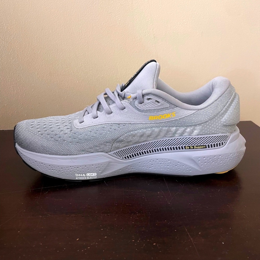 Brooks Adrenaline GTS 24 Mens Running Shoes Grey Yellow 1104371D084 Size 9.5 - Picture 4 of 7